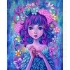 photo-Kit de diamond painting - Modèle portrait de jeune fille - 40x50cm