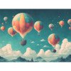photo-Kit de diamond painting - Modèle montgolfières dans le ciel - 40x30cm