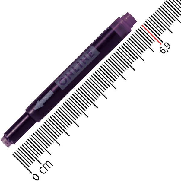 Cartouches d'encre - Longue - Pour stylo plume et roller - Noir - Rouge - Vert - Violet