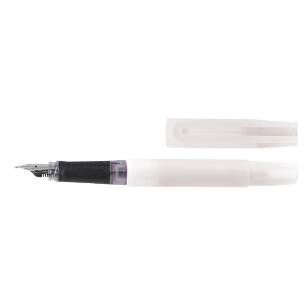 photo-Stylo plume - Rechargeable avec cartouche d'encre - Pointe moyenne - Corps transparent
