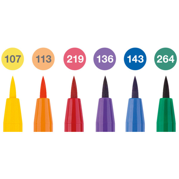 Feutres - Faber-Castell - Pitt Artist Pen - Colour Wheel - Etui de 6 feutres