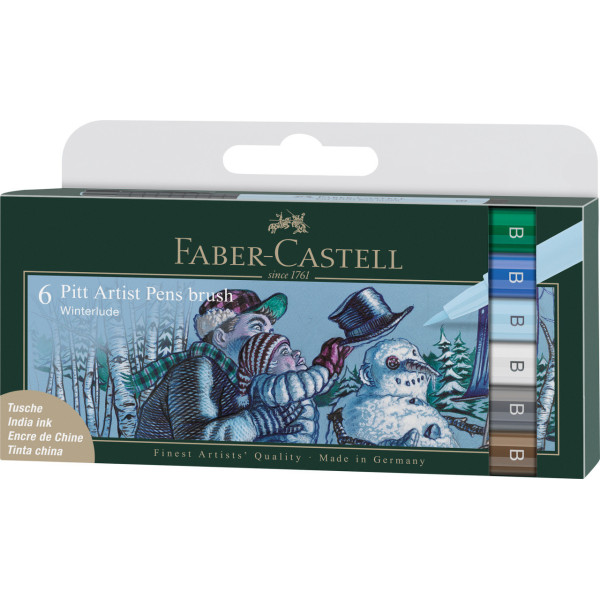 photo-Feutres - Faber-Castell - Pitt Artist Pen - Winterlude - Etui de 6 feutres
