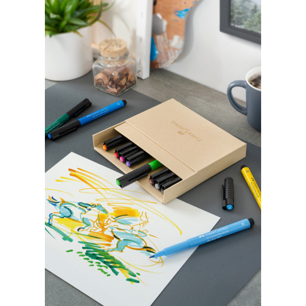 Feutre pitt artist pen boîte de 4 noir & blanc faber-castell - La Poste