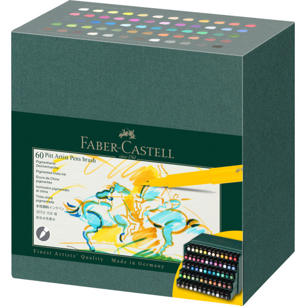 photo-Feutres à dessin - Faber-Castell - Pitt Artist Pen - Brush - Boîte de 60 couleurs
