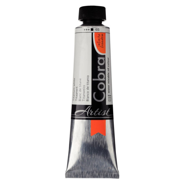 photo-Peinture à l'huile - Cobra - Artist - Blanc de Titane - 105 - Tube de 40ml