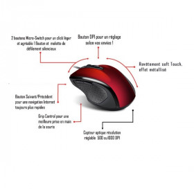 Souris Filaire Advance Shape 6D Rouge | Surdiscount