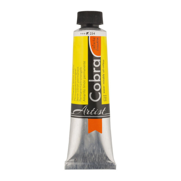 photo-Peinture à l'huile - Cobra - Artist - Jaune Citron Permanent - 254 - Tube de 40ml