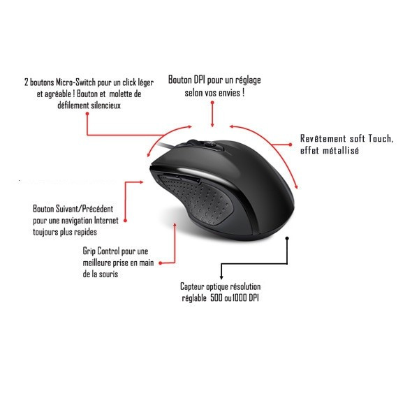 SOURIS SHAPE 6D BK