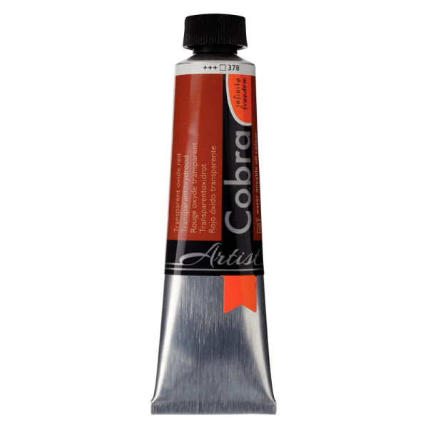photo-Peinture à l'huile - Cobra - Artist - Rouge Oxyde Transparent - 378 - Tube de 40ml