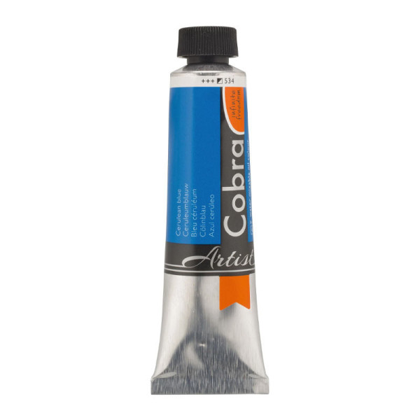 photo-Peinture à l'huile - Cobra - Artist - Bleu Céruléum - 534 - Tube de 40ml