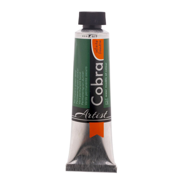 photo-Peinture à l'huile - Cobra - Artist - Vert Permanent Foncé - 619 - Tube de 40ml