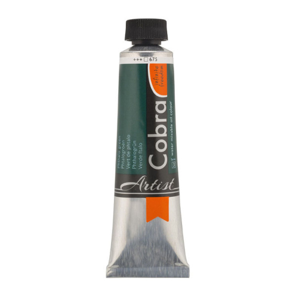 photo-Peinture à l'huile - Cobra - Artist - Vert de Phtalo - 675 - Tube de 40ml