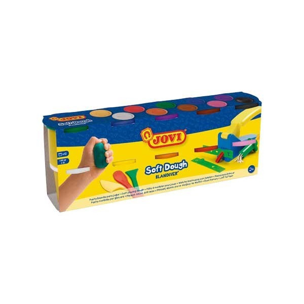 10 POTS DE 125ML DE PÂTE A MODELER SOFT DOUGH - JOVI - 410S
