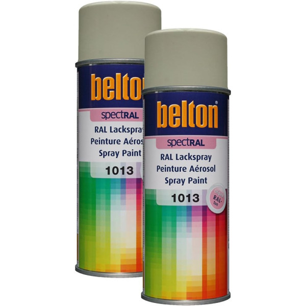 2 bombes de peinture Belton Spectral RAL1013 blanc perle 400ml