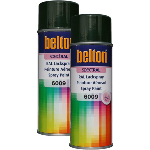2 bombes de peinture Belton Spectral RAL6009 vert sapin 400ml