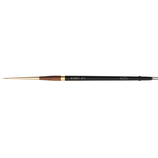 Pinceau - Rond fin - Aquarelle - Isabey - Martre Kolinsky Pure - 6227i - N°1 - Fibres naturelles