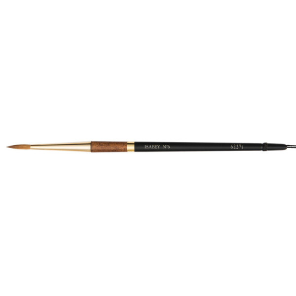 Pinceau - Rond fin - Aquarelle - Isabey - Martre Kolinsky Pure - 6227i - N°6 - Fibres naturelles