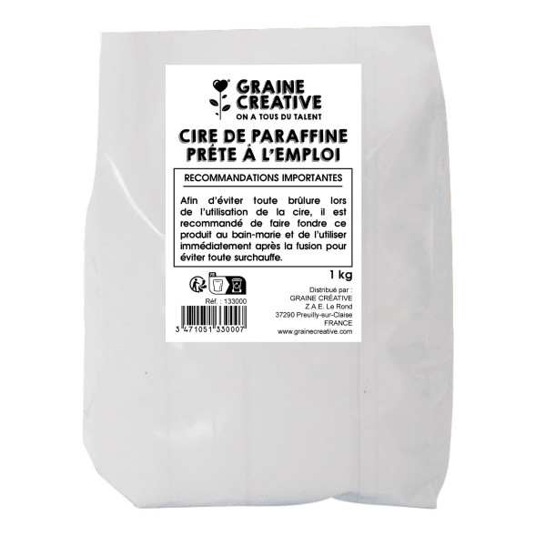 photo-Cire de paraffine - Pour fabriquer des bougies - Prête à l'emploi - Sachet 1kg