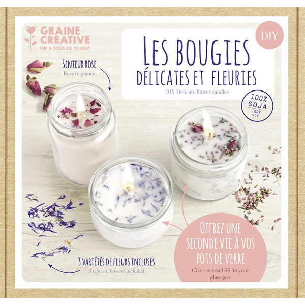 photo-Kit créatif - Créer des bougies - Senteurs fleurs - 3 parfums - Graine créative
