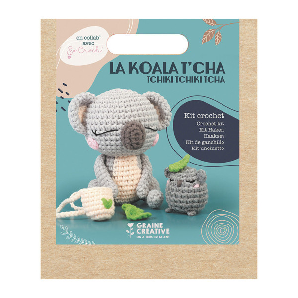 photo-Kit créatif - Crée un amigurumi en crochet - Koala - Accessoires inclus