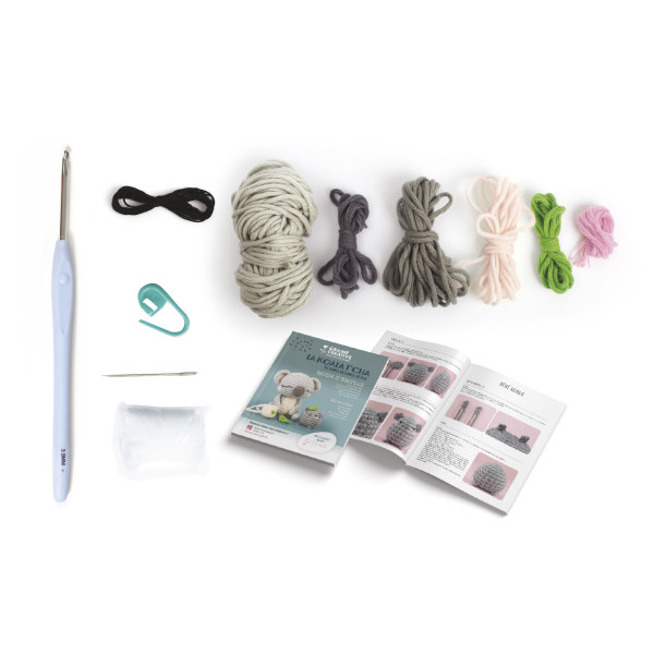 Kit créatif - Crée un amigurumi en crochet - Koala - Accessoires inclus