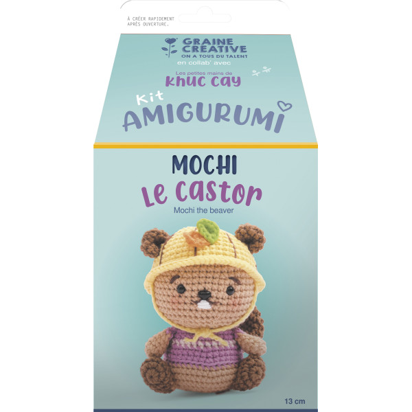 photo-Kit créatif - Crée un amigurumi en crochet - Castor - Accessoires inclus