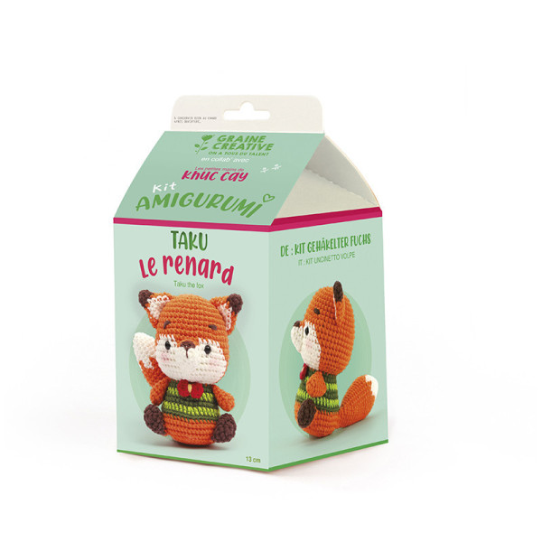 Kit créatif - Crée un amigurumi en crochet - Renard - Accessoires inclus