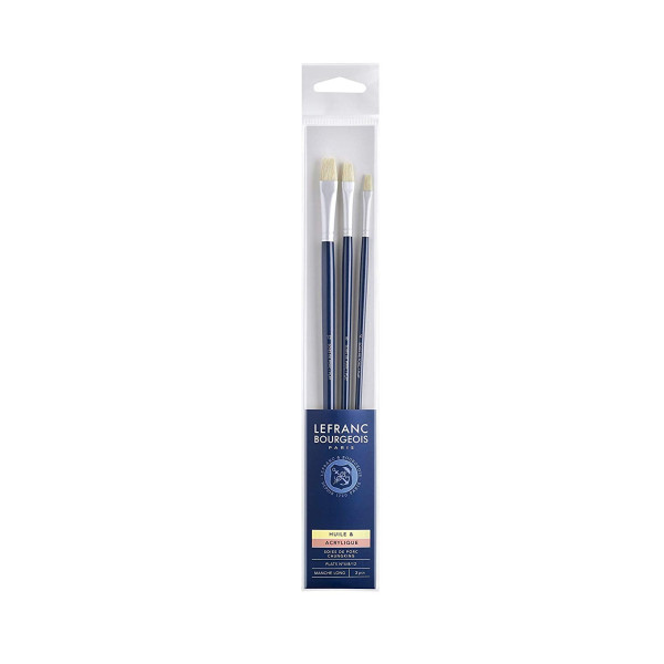 Lot De 3 Pinceaux Plats N° 4/8/12 - Lefranc Bourgeois pas cher