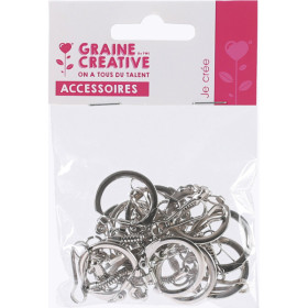 photo-Attaches pour porte-clés - Mousqueton - Métal - Lot de 10 unités