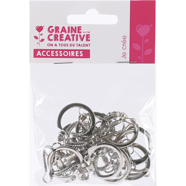 photo-Attaches pour porte-clés - Mousqueton - Métal - Lot de 10 unités