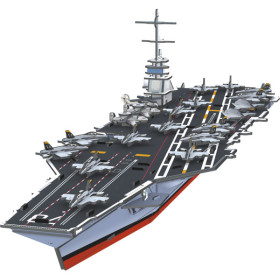 Maquette - Puzzle - 3D - Porte-avion militaire - 99 pièces - Dès 8 ans