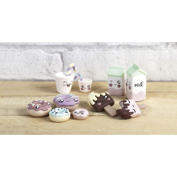 Pâte Fimo - Coffret Kawaii Family - Pâte polymère - Mallette 18 pièces