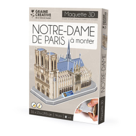 Maquette - Puzzle - 3D - Cathédrale Notre Dame de Paris - Monument - 96 pièces - Dès 8 ans