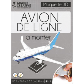 photo-Maquette - Puzzle - 3D - Avion de ligne - 47 pièces - Dès 8 ans