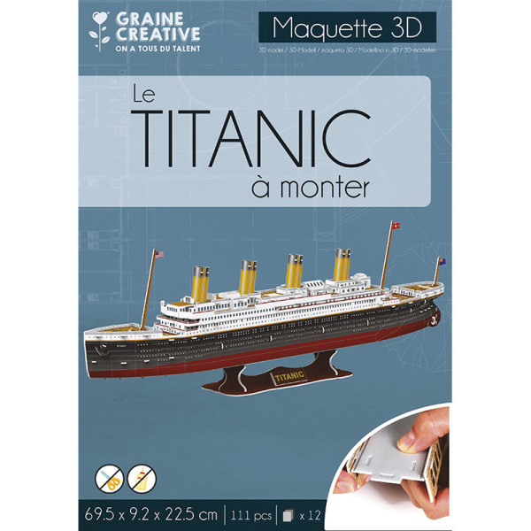 photo-Maquette - Puzzle - 3D - Titanic - Bateau - 111 pièces - Dès 8 ans
