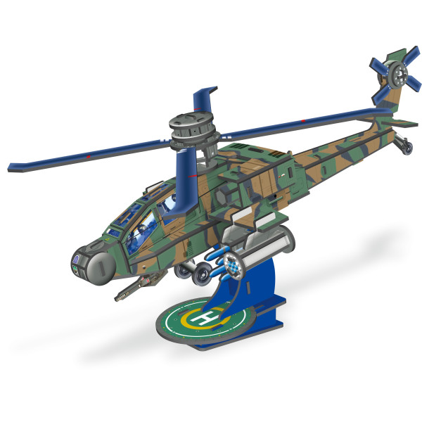 Maquette - Puzzle - 3D - Hélicoptère de combat - 57 pièces - Dès 8 ans