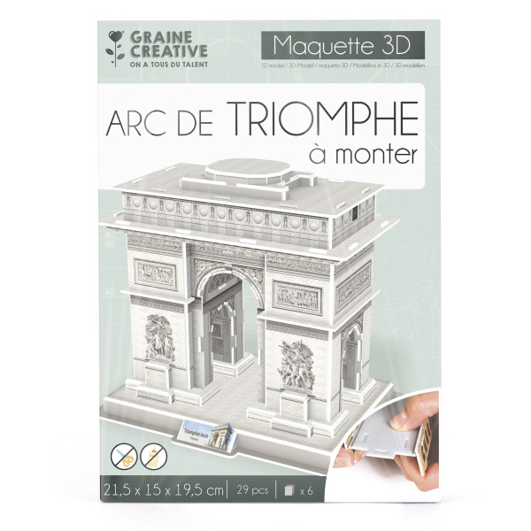 photo-Maquette - Puzzle - 3D - Arc de Triomphe - Monument de Paris - 54 pièces - Dès 8 ans