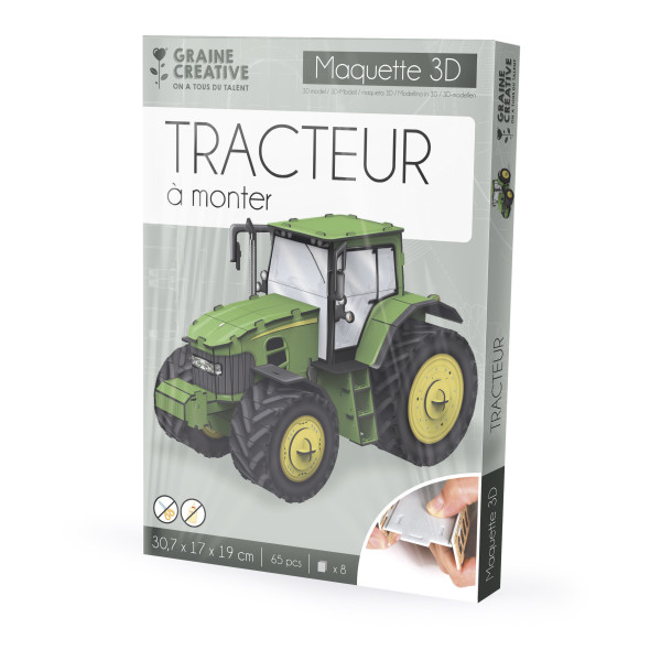 Maquette - Puzzle - 3D - Tracteur - 65 pièces - Dès 8 ans