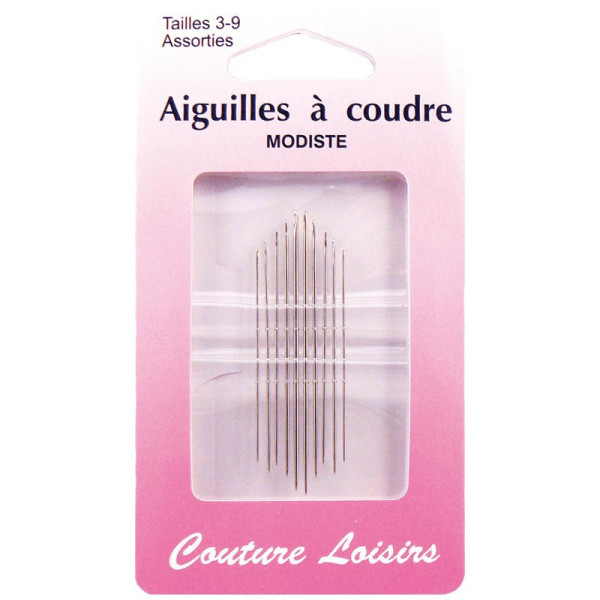 photo-Aiguilles à coudre - Assortiment de tailles - N°3 à n°9 - Etui de 10 aiguilles