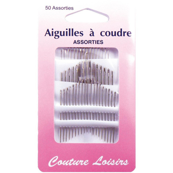 photo-Aiguilles à coudre - Assortiment de tailles - Etui de 50 aiguilles