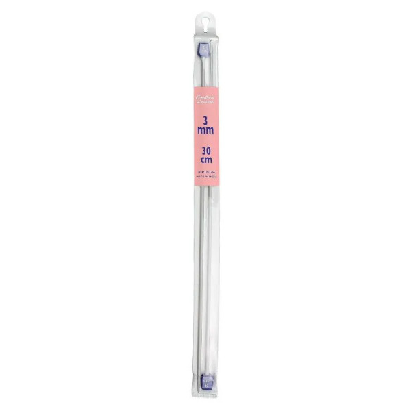 photo-Aiguille à tricoter - 30 cm - Métal - 3mm