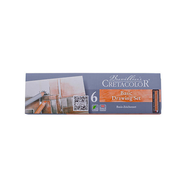 photo-Crayons beaux-arts - Dessin - Cretacolor - Basic Pencils Pocket Set - Boîte de 7 pièces