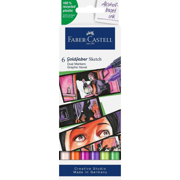 Faber-Castell Lot De 3 Double Taille-Crayon Noir/Transparent