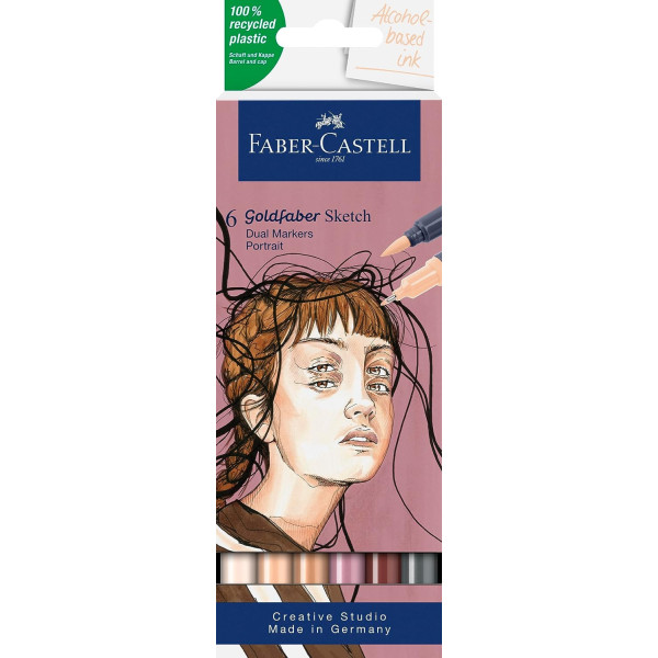 photo-6 Feutres de coloriage - A base d'alcool - Double pointes - Portrait - Faber Castell - Goldfaber