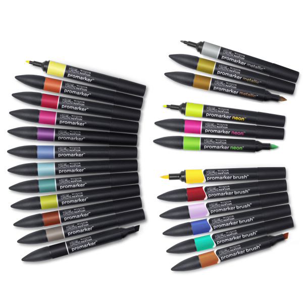 Trousse Promarker - 24+1 feutres - Double pointes - Assortis - Winsor et Newton