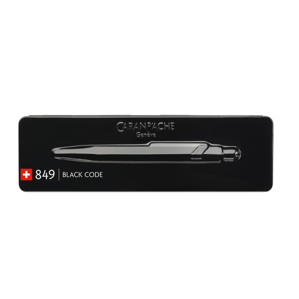 photo-Stylo à bille - Noir - Rétractable - Pointe moyenne - Caran d'Ache - 849 - Premium - Black Code