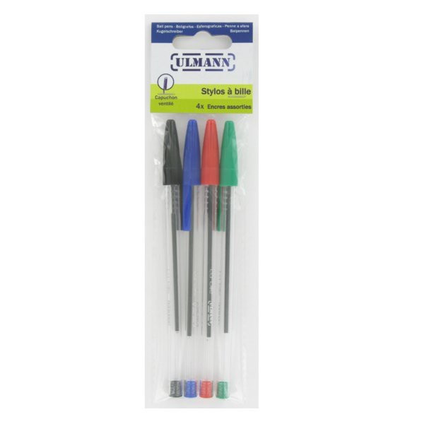 4 stylos pointe moyenne - Ulmann