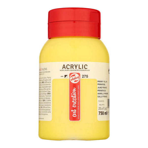 photo-Peinture acrylique - Jaune Primaire - 275 - Pot de 750 ml - Talens Art Creation