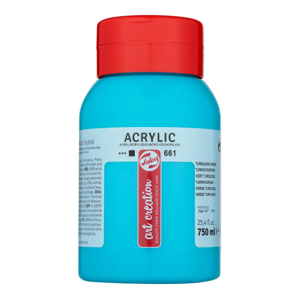 photo-Peinture acrylique - Vert Turquoise - 661 - Pot de 750 ml - Talens Art Creation