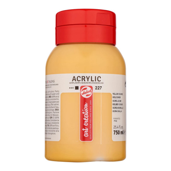 photo-Peinture acrylique - Ocre Jaune - 227 - Pot de 750 ml - Talens Art Creation